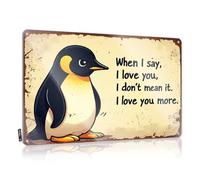 Bar Sign For Outdoor Bar Penguin Love: More Than Words Can Say Tin Sign Mancave Signs And Decor Metal Home Bar Signs(20X30CM)