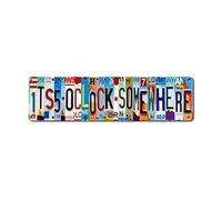 Bar Signs For Home Bar Decor Its 5 O'Clock Somewhere Sign Funny Metal Tin Sign Outdoor Bar Accessories Vintage Surfboard Decor Street Signs For Bedroom Bar Wall Decor Garage Decor It'S Five O'Clock