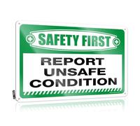 Bar Signs For Home Bar Decor Safety First Report Unsafe Condition Tin Sign Bar Man Cave Decor Signs For Bedroom Door(30X40CM)