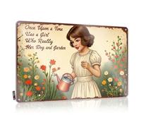 Bar Signs For Home Bar Wall A Girl In A White Dress Watering Flowers. Tin Sign Bar Funny Signs Tin Metal Decor(20X30CM)