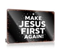 Bar Signs For Man Cave Make Jesus First Again! Tin Sign Vintage Signs Metal Bar Metal Tin Sign(20X30CM)