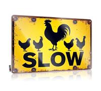 Bar Signs For Man Cave Rooster Warning: Slow Down For Chickens. Tin Sign Vintage Signs Metal Bar Metal Tin Sign(30X40CM)