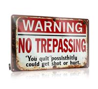 Bar Signs For Man Cave Warning No Trepassing 'You Quit Possisthitly Could Get Shot Or Hurt.' Tin Sign Funny Warning Signs Beer Limit Sign(20X30CM)