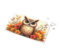 Bar Signs Vintage Autumnal Owl With Flowers And Berries Picture Puzzle Man Cave Bar Stuff For Boys Room(1000PCS)