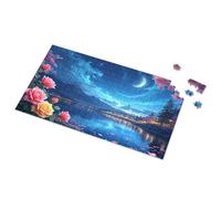Bar Signs Vintage Magical Night By The Lake With Flowers Picture Puzzle Man Cave Bar Stuff For Boys Room(1000PCS)