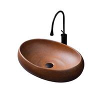 Bar Sink Retro Countertop Basin Balcony Washbasin Pastoral Art Bathroom Ceramic Household Outdoor Bathroom Fixtures(B)