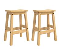 Bar Stool 2 pcs Solid-Pine Modern Wood Chair Seating Kitchen Indoor vidaXL