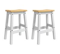 Bar Stool 2 pcs Solid-Pine Modern Wood Chair Seating Kitchen Indoor vidaXL