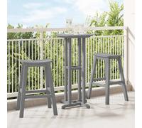 Bar Stool 2pc Light Grey HDPE Outdoor 73.5cm Seat Height 52x43cm Modern Stylish