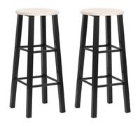 Bar Stool 2pcs Anthracite Steel Frame with MDF Seat 30x30x70cm Footrests, 110kg