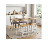 Bar Stool 2pcs White Solid Pine Wood 40x29x45.5cm Rectangular Seat Indoor Stools