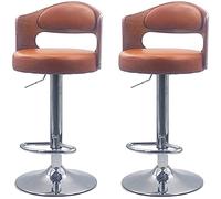 bar stool Adjustable Barstools Bar Stools Set Of 2 Pcs Kitchen Counter Lift Bar Chairs Bar Stool With Adjustable Swivel Gas Lift And Steel Base pub seat Counter Bar Chairs (Brown1high Stool)