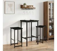 Bar Stool Adjustable Feet 40 x 32 x 64 cm Black Engineered Wood Set of 2