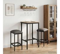 Bar Stool Adjustable Feet 40 x 32 x 74 cm Light Grey Engineered Wood Set of 2