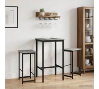 Bar Stool Adjustable Feet Sonoma 40 x 32 x 64 cm Grey Engineered Wood Set of 2