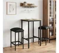 Bar Stool Adjustable Feet Sponge 40 x 32 x 64 cm Black Engineered Wood Set of 2