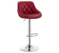 Bar Stool Adjustable Swivel Dining Chair for Kitchen Island, Leatherette Exterior, Gas Lift, Steel Footrest