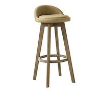 bar Stool Bar Stools Barstools 360° Swivel Kitchen Stool with Backrest Do The Old Retro Wooden with Footrest Solid Wood Legs High Stools for Bistro Coffee Shop (Grass Yellow)