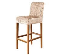 Bar Stool Chair Cover, Soft Velvet Stretch Counter Stool Covers Stool Slipcover Removable Chair Cover for Dining Room Kitchen Short Swivel Chair Back, 4Pcs,Champagne