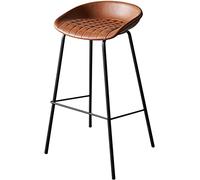 Bar Stool Counter Height Cafe Bar Chairs, Vintage Counter Height Stool Barstool Bar Chair Bar Stools Kitchen Island Stools with Back Footrest Interesting (Orange 75cm)