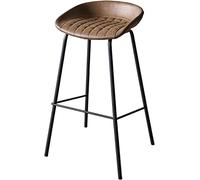 Bar Stool Counter Height Cafe Bar Chairs, Vintage Counter Height Stool Barstool Bar Chair Bar Stools Kitchen Island Stools with Back Footrest Interesting (Brown 75cm)