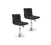 Bar Stool Cover with Back Barstool Chair Slipcovers 2/4 Pack Dining Room Square Swivel Barstool Chair Seat Cushion Slipcover for Counter Height Mid Low Back Chair Protector ( Color : #50 , Size : 2PCS