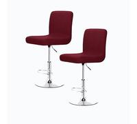 Bar Stool Cover with Back Barstool Chair Slipcovers 2/4 Pack Dining Room Square Swivel Barstool Chair Seat Cushion Slipcover for Counter Height Mid Low Back Chair Protector ( Color : #41 , Size : 2PCS