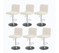 Bar Stool Cover with Back Barstool Chair Slipcovers 2/4 Pack Dining Room Square Swivel Barstool Chair Seat Cushion Slipcover for Counter Height Mid Low Back Chair Protector (Color : #19, Size : 6PCS