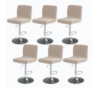 Bar Stool Cover with Back Barstool Chair Slipcovers 2/4 Pack Dining Room Square Swivel Barstool Chair Seat Cushion Slipcover for Counter Height Mid Low Back Chair Protector ( Color : #16 , Size : 6PCS