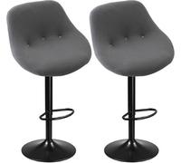 Bar Stool Cover With Backrest, Set Of 2, Stretchable Curved Cover, High Stools For Kitchen Dining Room (H19, 2Pc)