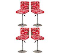 Bar Stool Covers Barstool Chair Slipcovers Covers 2/4 Pack Stretch Slipcover Pattern for Short Swivel Dining Chair-Counter Height Side Chairs (Color : #24, Size : 4PCS)