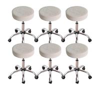 Bar Stool Covers Waterproof Round Barstool Covers Slipcovers Round 2 4 6 Pack Seat Chair Cover for Dining Room Office Hotel,Beige 6 PCS