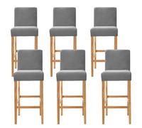 Bar Stool Covers with Back Velvet Barstool Slipcovers Stretch Counter Pub Chair Cover Washable Protector for Kitchen Dining Room Set of 6 Dark Gray