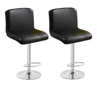 Bar Stool Covers with Backrest, Heavy Duty Faux Leather, Washable Elastic Bottom for Dining Chairs