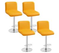 Bar Stool Covers with Backrest, Heavy Duty Faux Leather, Washable Elastic Bottom for Dining Chairs