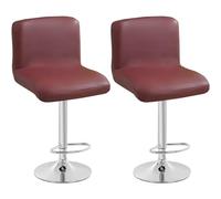 Bar Stool Covers with Backrest, Heavy Duty Faux Leather, Washable Elastic Bottom for Dining Chairs
