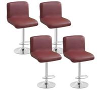 Bar Stool Covers with Backrest, Heavy Duty Faux Leather, Washable Elastic Bottom for Dining Chairs