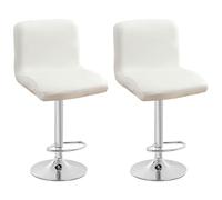 Bar Stool Covers with Backrest, Heavy Duty Faux Leather, Washable Elastic Bottom for Dining Chairs