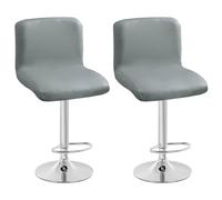 Bar Stool Covers with Backrest, Heavy Duty Faux Leather, Washable Elastic Bottom for Dining Chairs