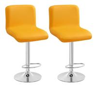 Bar Stool Covers with Backrest, Heavy Duty Faux Leather, Washable Elastic Bottom for Dining Chairs