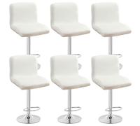 Bar Stool Covers with Backrest, Heavy Duty Faux Leather, Washable Elastic Bottom for Dining Chairs