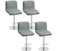 Bar Stool Covers with Backrest, Heavy Duty Faux Leather, Washable Elastic Bottom for Dining Chairs