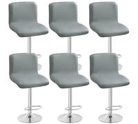 Bar Stool Covers with Backrest, Heavy Duty Faux Leather, Washable Elastic Bottom for Dining Chairs