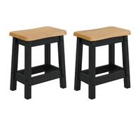 Bar Stool EKAI 2 pcs Solid Pine Wood Dining Seating Modern Rustic Chair vidaXL
