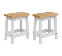 Bar Stool EKAI 2 pcs Solid Pine Wood Dining Seating Modern Rustic Chair vidaXL
