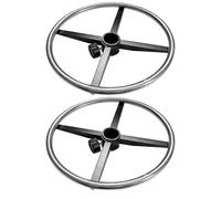 Bar Stool Footrest Ring Metal 13.7 Inch 2pcs Circular Base | Swivel and Gaming Chairs, Silver round Design, Reusable Support, Bar and Gaming Use