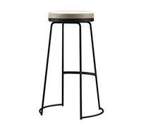 Bar Stool, High Chair, PU Leather, Sponge Cushion, Metal Frame, 45/65/75cm Sitting Height, Easy to Assemble, Rustic and Retro (Black,45cm)