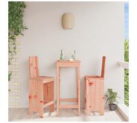 Bar Stool Natural Douglas Pine 40x42x120cm High Back Footrest 2pcs Outdoor Patio