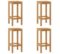 Bar Stool Natural Solid Teak Wood Outdoor Seating Modern Chair Garden vidaXL