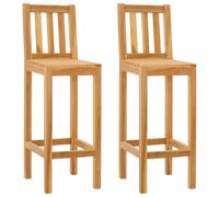 Bar Stool Natural Solid Teak Wood Outdoor Seating Modern Chair Garden vidaXL